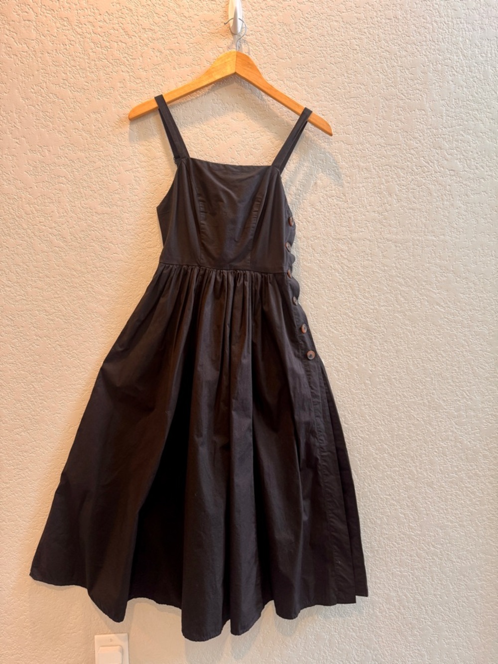 Urban Outfitters Black Midi Dress with Side Buttons